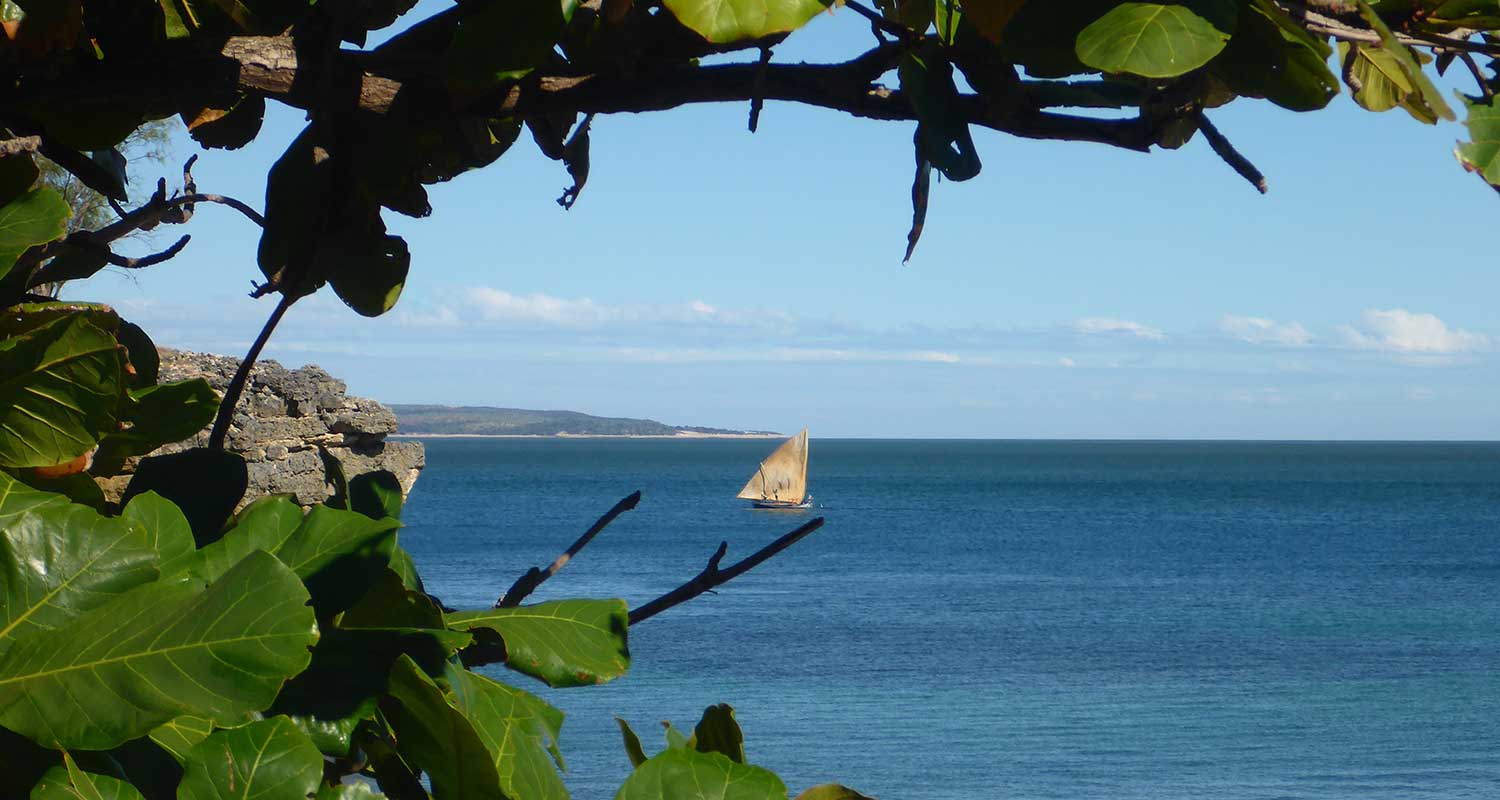 Traditional sailboat on Madagascar coast