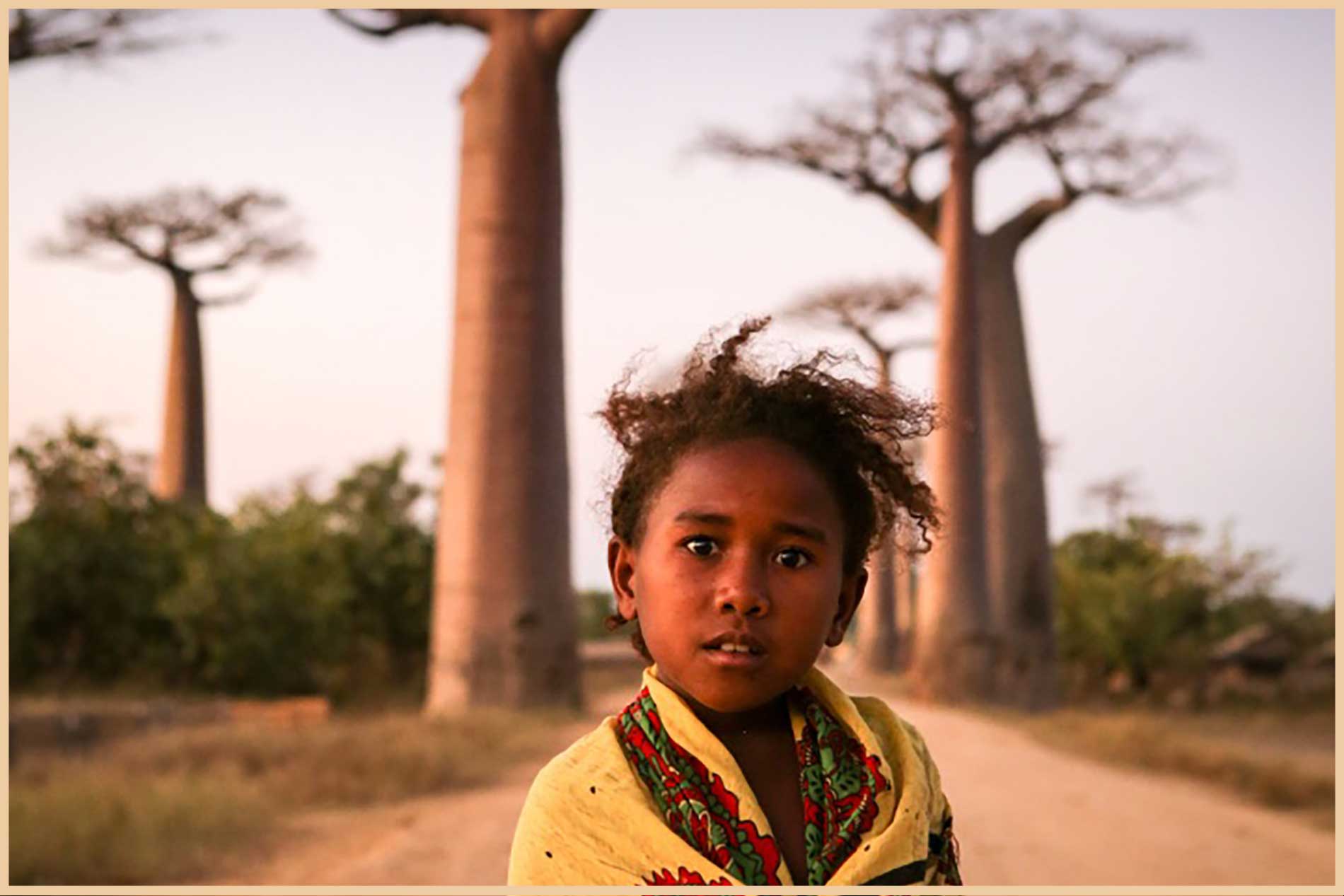 Girl at Avenue of the Baobabs