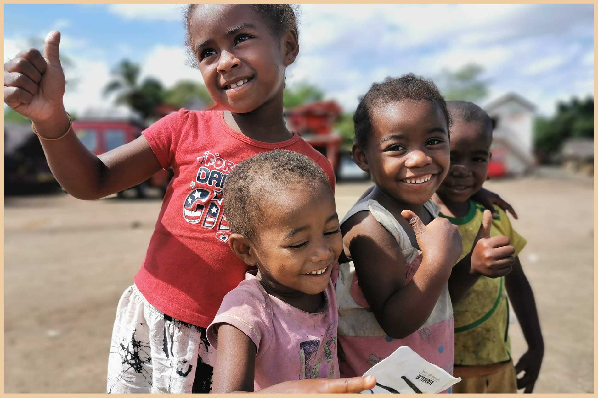 Smiling Malagasy children