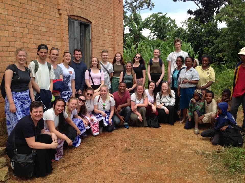 Group photo with community